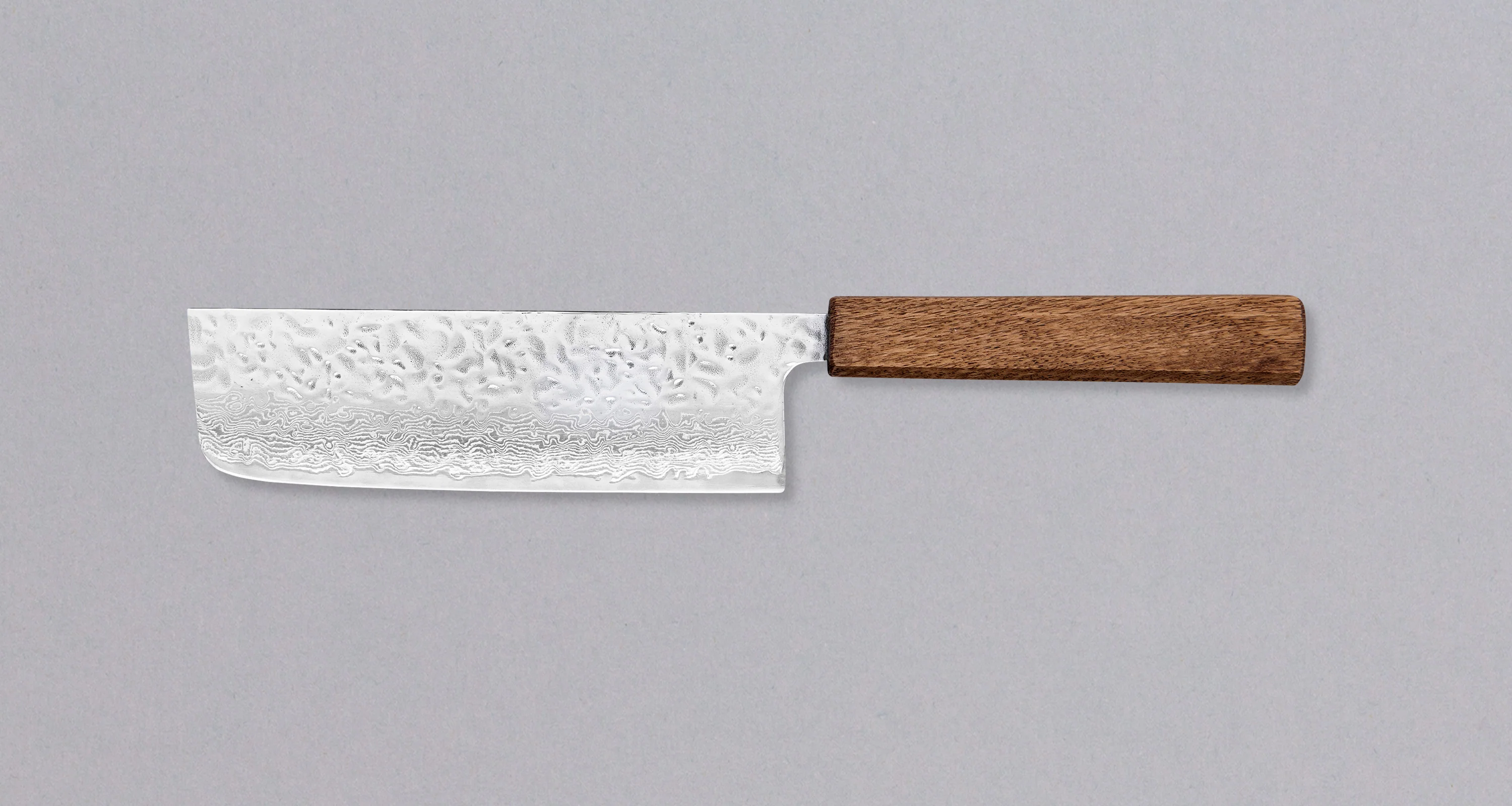 Tsunehisa Nakiri Damascus Tsuchime Oak 165mm (6.5") - Image 2