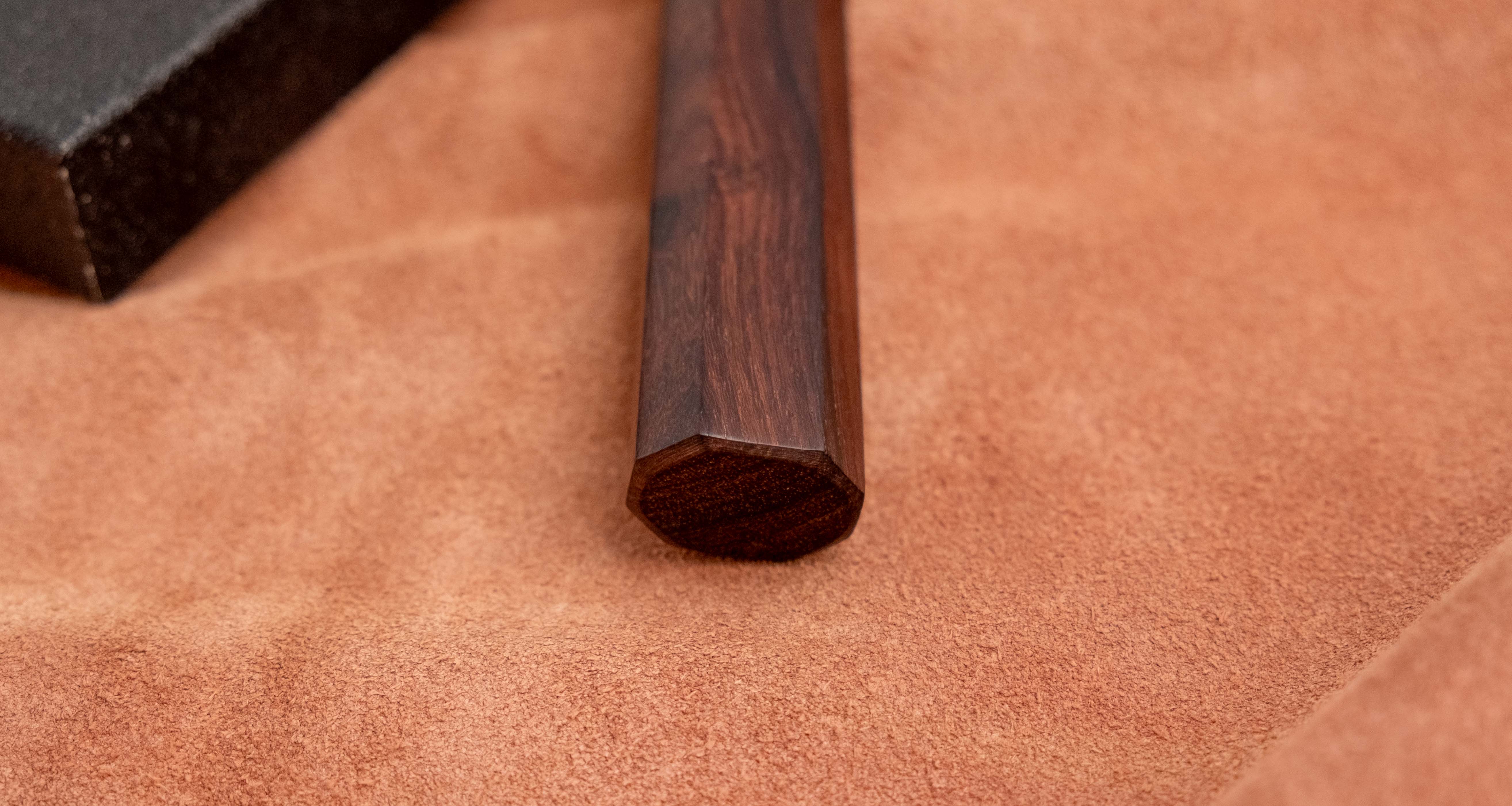 Tsunehisa Santoku SLD Damascus 165mm (6.5") [Rosewood-Cedar] - Image 7
