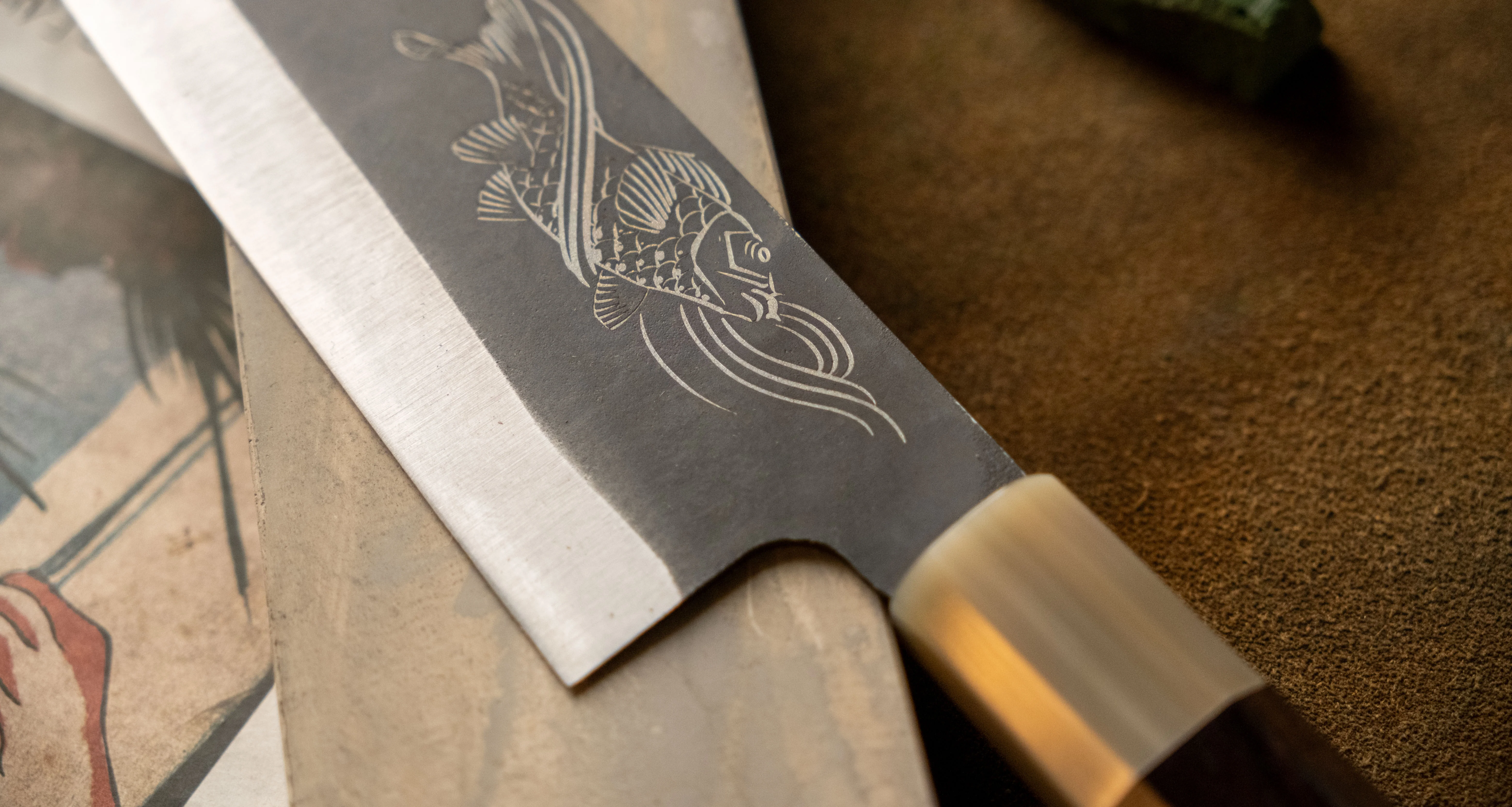 Yoshida Bunka SUJ-2 Kuro-uchi 190mm (7.5") [Koi Fish] - Image 5