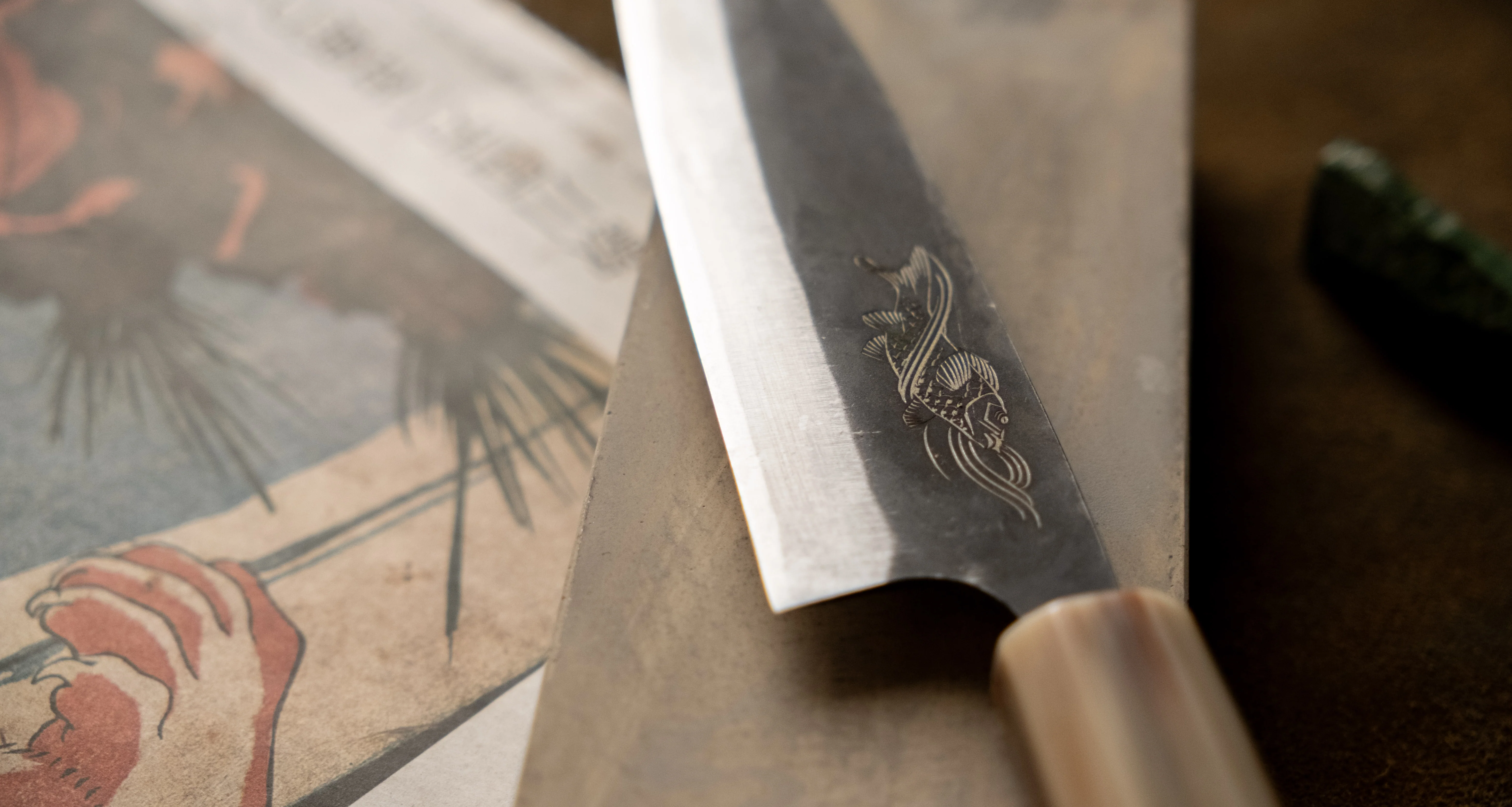 Yoshida Gyuto SUJ-2 Kuro-uchi 210mm (8.3") [Koi Fish] - Image 6
