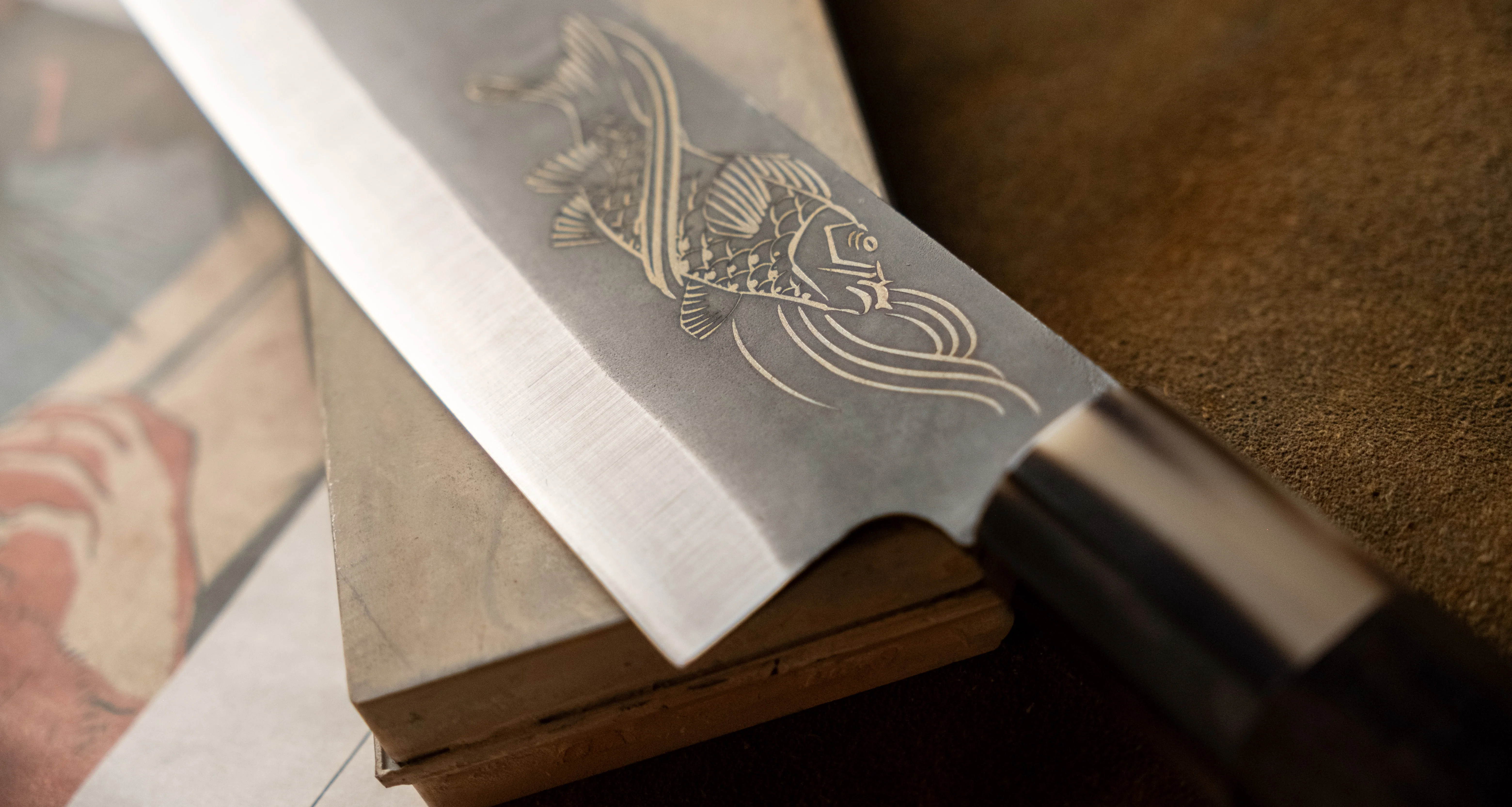Yoshida Gyuto SUJ-2 Kuro-uchi 210mm (8.3") [Koi Fish] - Image 7