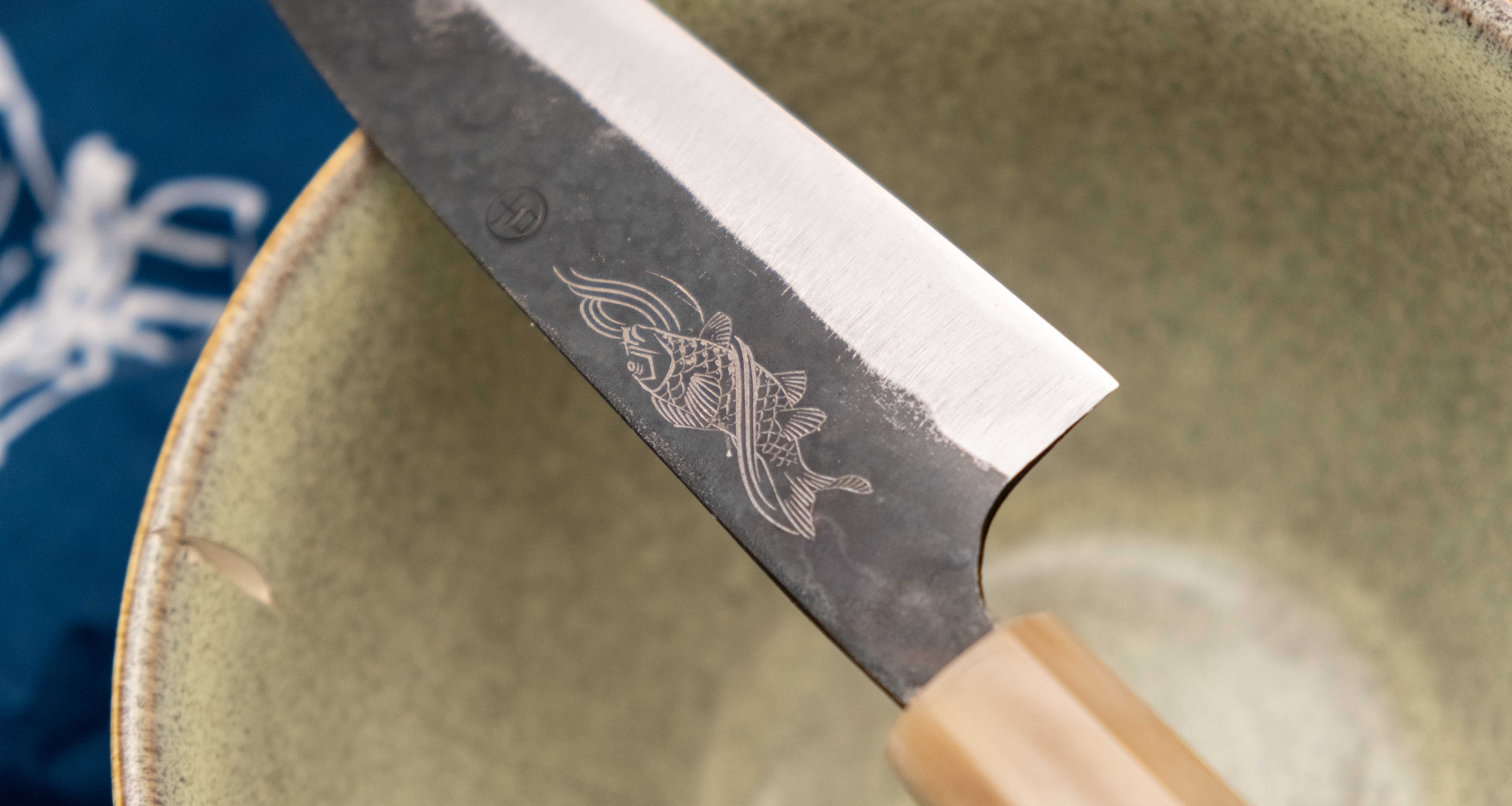 Yoshida Petty SUJ-2 Kuro-uchi 145mm (5.7") [Koi Fish] - Image 5
