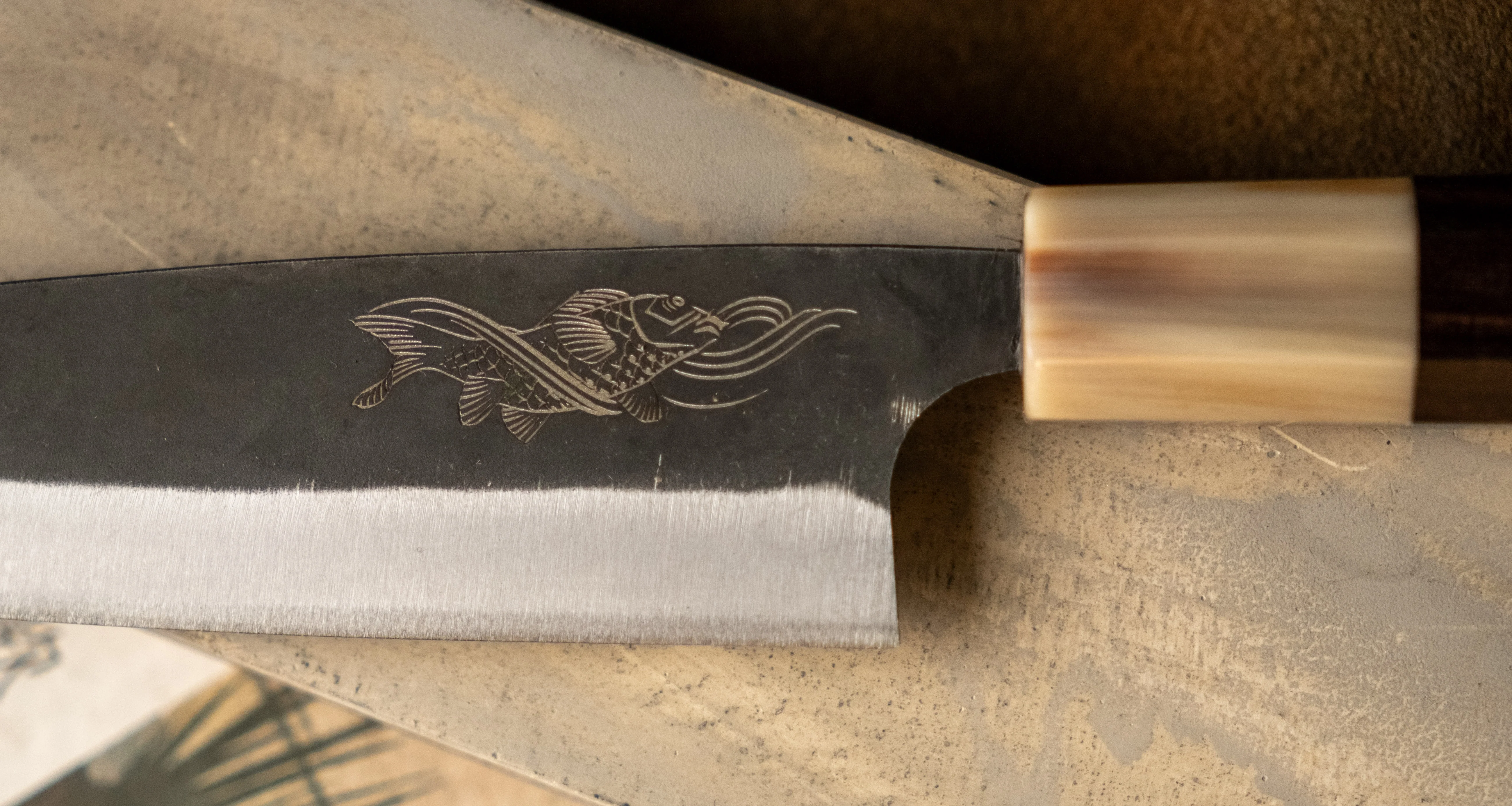 Yoshida Petty SUJ-2 Kuro-uchi 145mm (5.7") [Koi Fish] - Image 8
