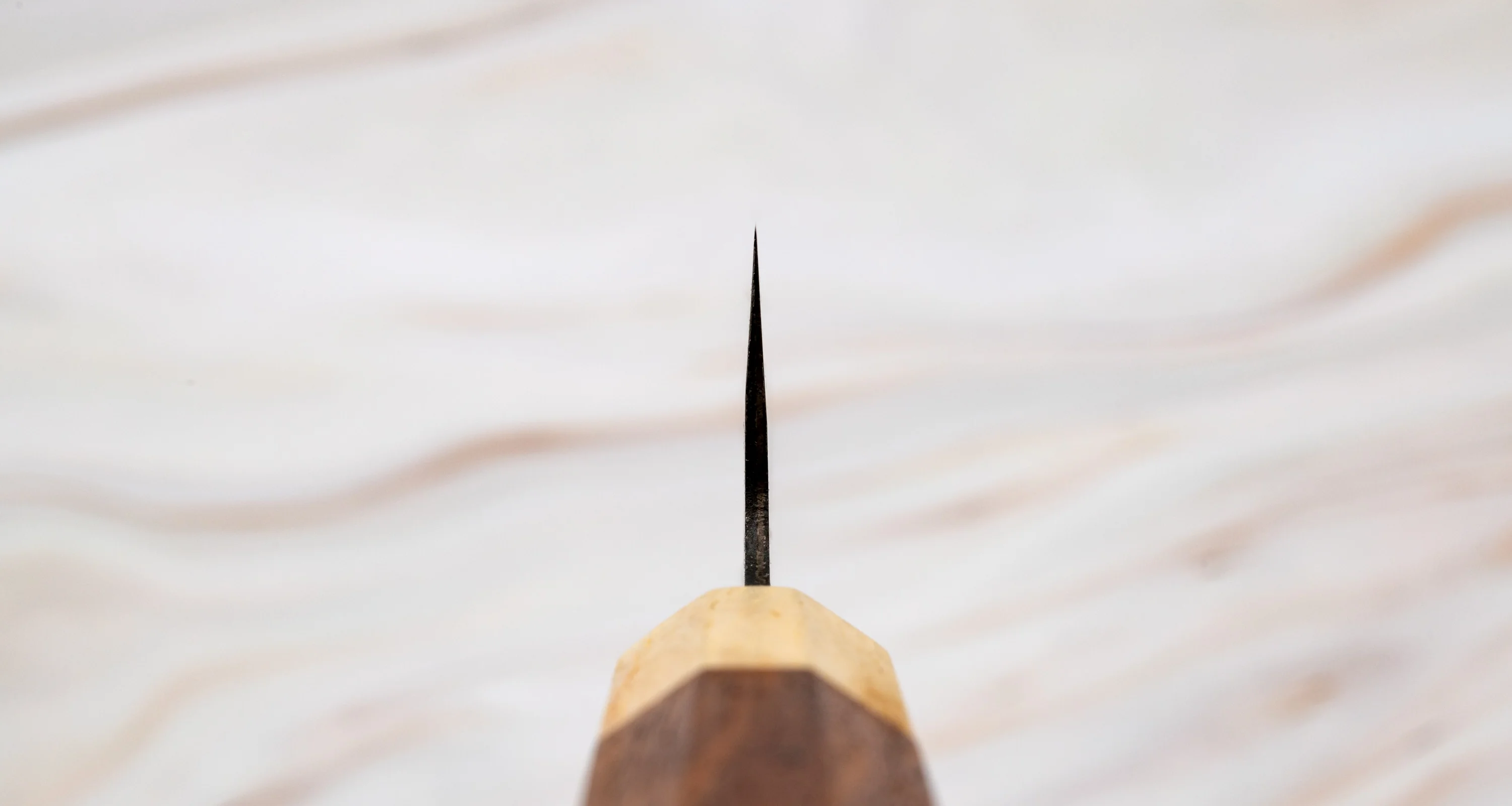 Yoshida Santoku SUJ-2 Kuro-uchi 165mm (6.5") [Rosewood-Cedar/Octagon] - Image 3