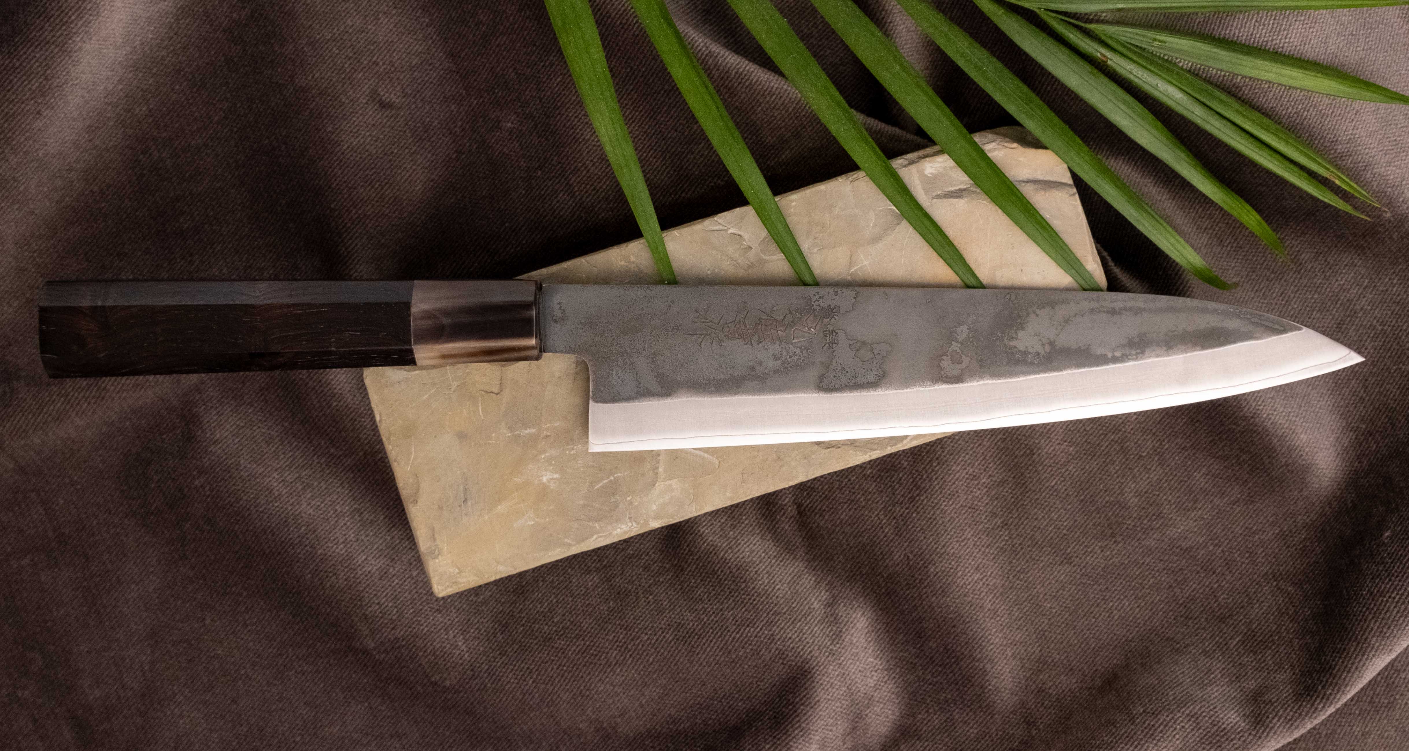 ZDP-189 Gyuto Black Ebony Blond Buffalo 210mm (8.3") - Image 3