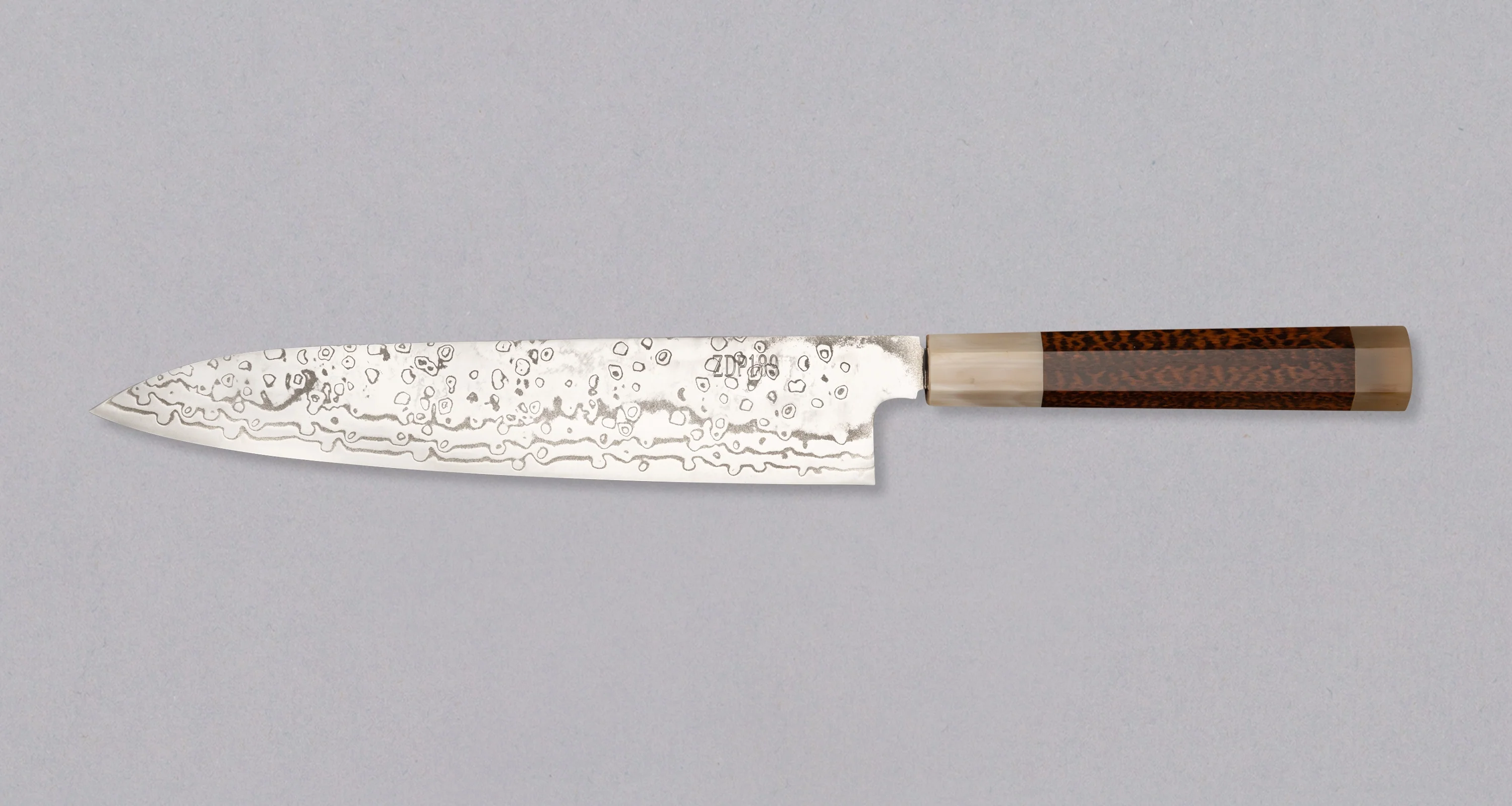 ZDP-189 Gyuto Damascus Snake Blond Buffalo 240mm (9.4") [limited] - Image 2